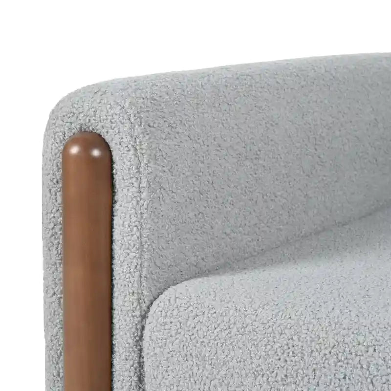 Fauteuil d'appoint Teddy surdimensionné rembourré avec pieds en noyer