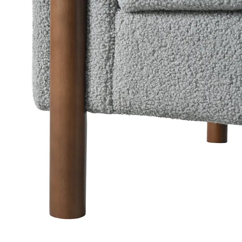 Fauteuil d'appoint Teddy surdimensionné rembourré avec pieds en noyer