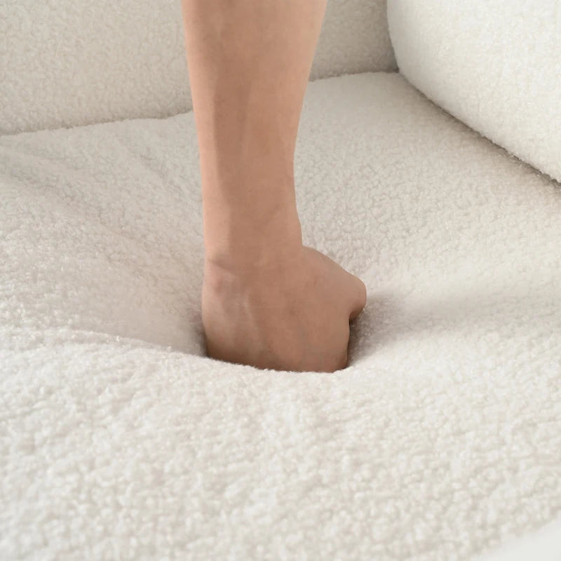 Fauteuil d'appoint Teddy surdimensionné rembourré avec pieds en noyer