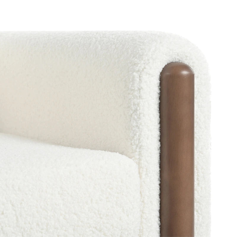 Fauteuil d'appoint Teddy surdimensionné rembourré avec pieds en noyer