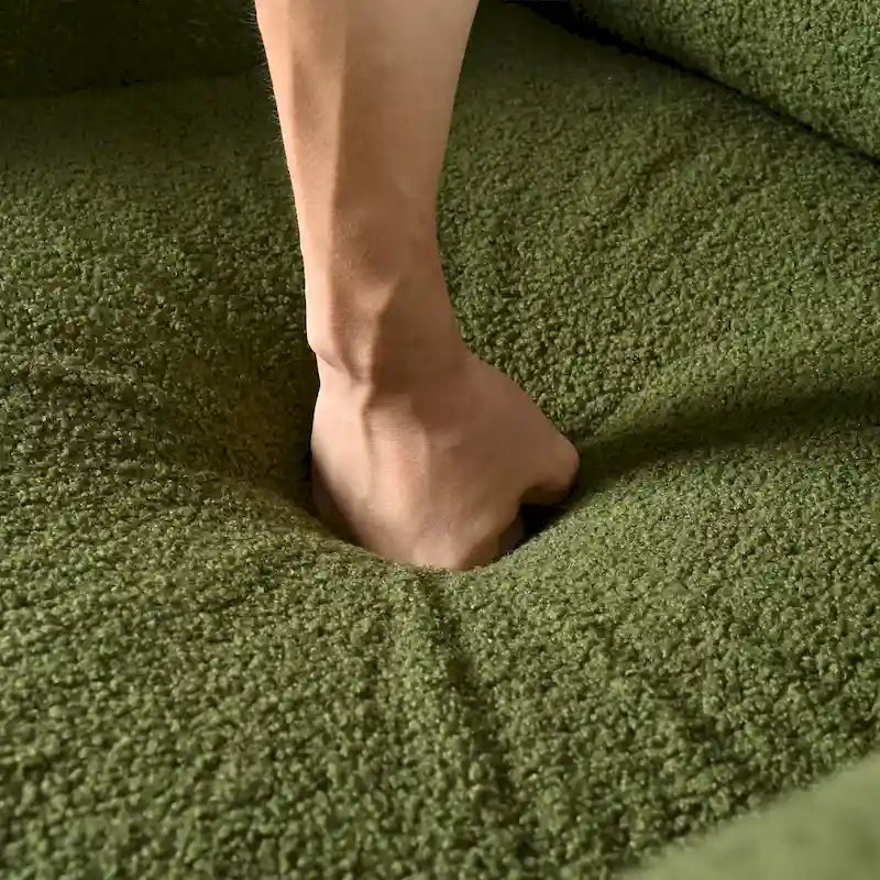 Fauteuil d'appoint Teddy surdimensionné rembourré avec pieds en noyer