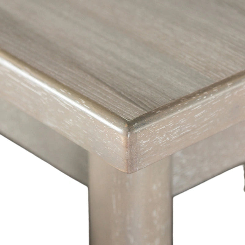 Ensemble table à manger 7 pièces avec 6 chaises rembourrées, bordure solide, gris