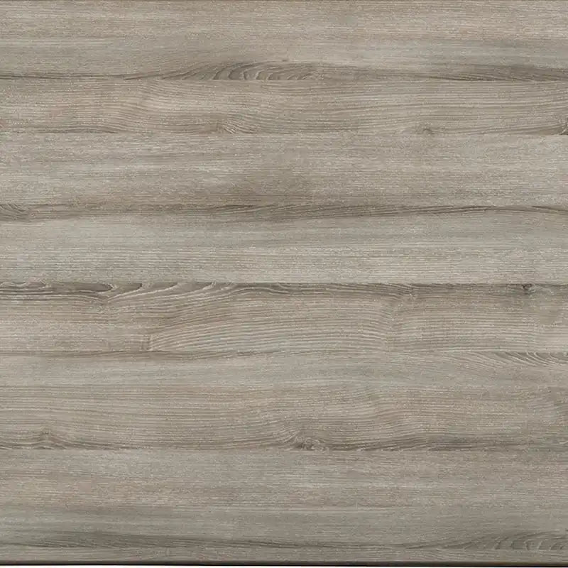 Ensemble table à manger 7 pièces avec 6 chaises rembourrées, bordure solide, gris