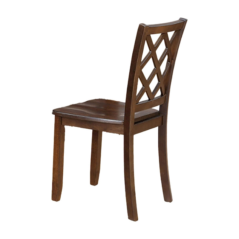 Ensemble de salle à manger 5 pièces 4 chaises à dossier croisé en bois massif couleur cerisier marron