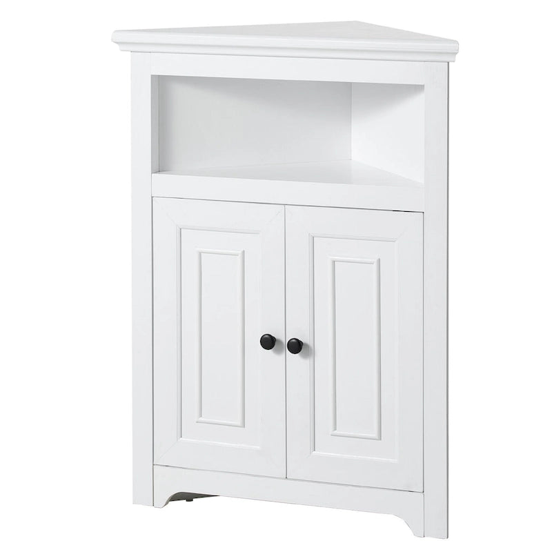 Meuble d'angle 32 avec 2 portes et étagères réglables pour rangement domestique - 25,4 x 12,8 x 33,3 po