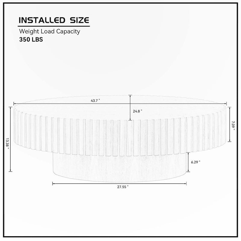 Table Basse Ronde de 43,7 Pouces pour Salon