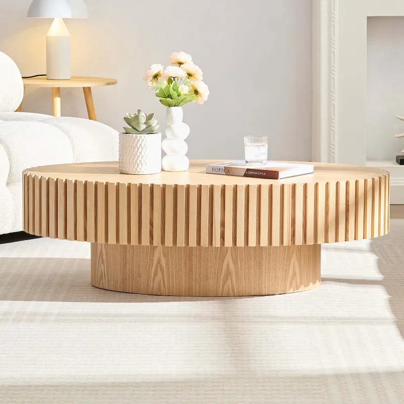 Table Basse Ronde de 43,7 Pouces pour Salon