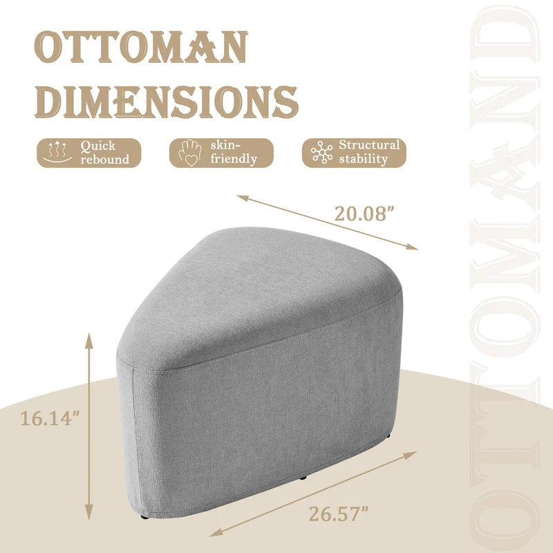 26 Repose-pieds et poufs, Pouf ottoman en tissu moderne