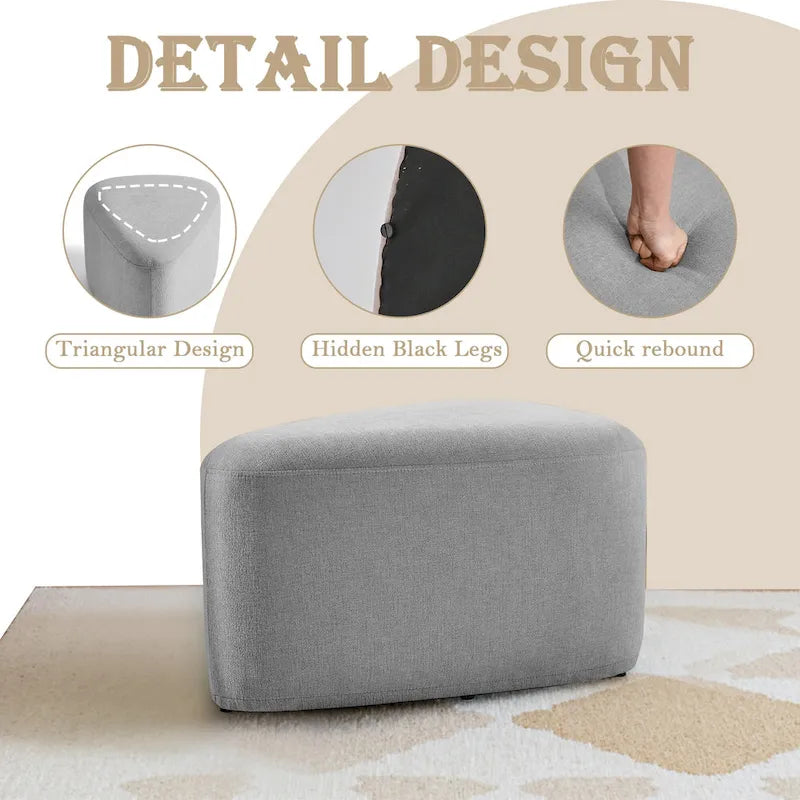 26 Repose-pieds et poufs, Pouf ottoman en tissu moderne