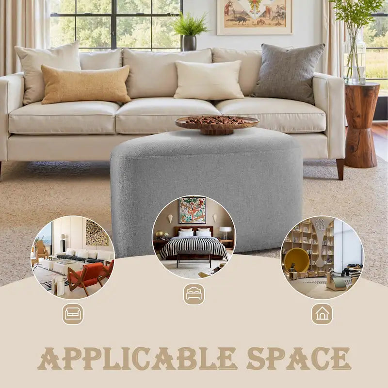 26 Repose-pieds et poufs, Pouf ottoman en tissu moderne