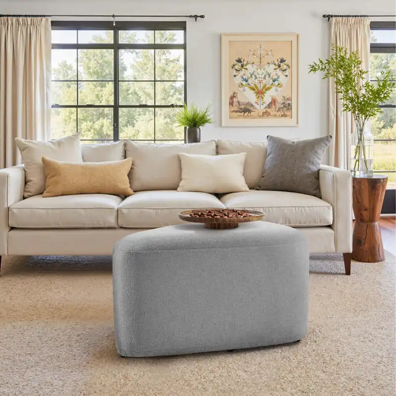 26 Repose-pieds et poufs, Pouf ottoman en tissu moderne