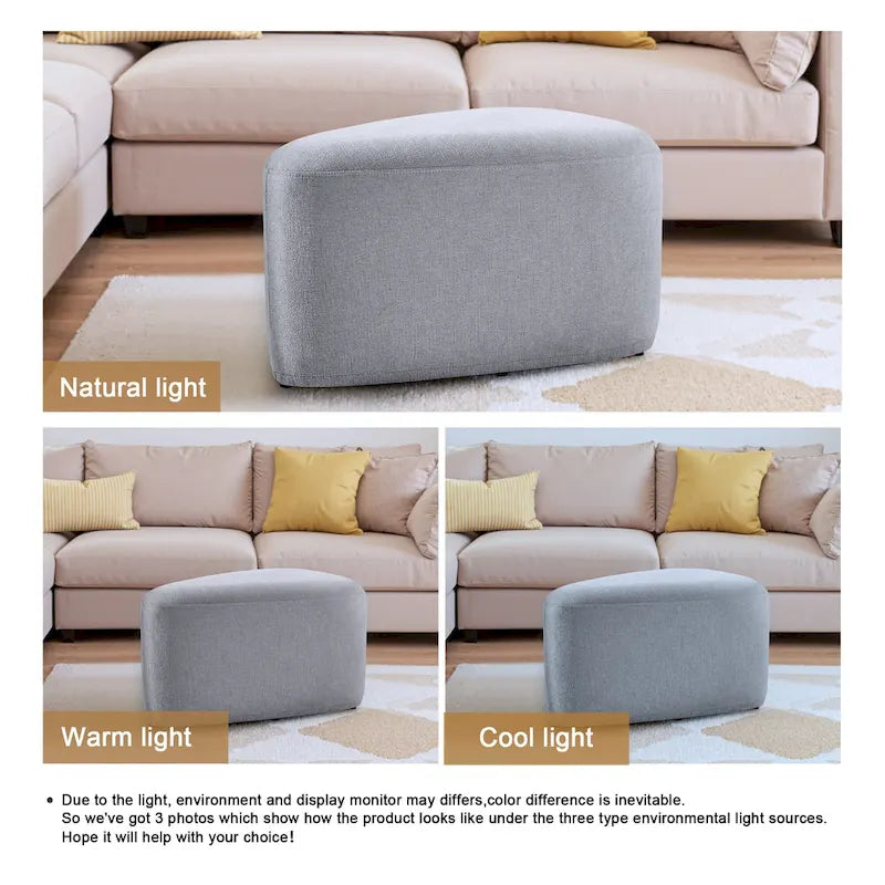 26 Repose-pieds et poufs, Pouf ottoman en tissu moderne