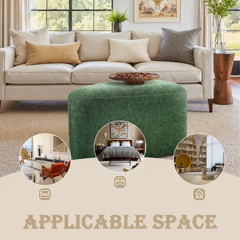 26 Repose-pieds et poufs, Pouf ottoman en tissu moderne