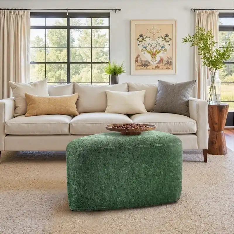 26 Repose-pieds et poufs, Pouf ottoman en tissu moderne