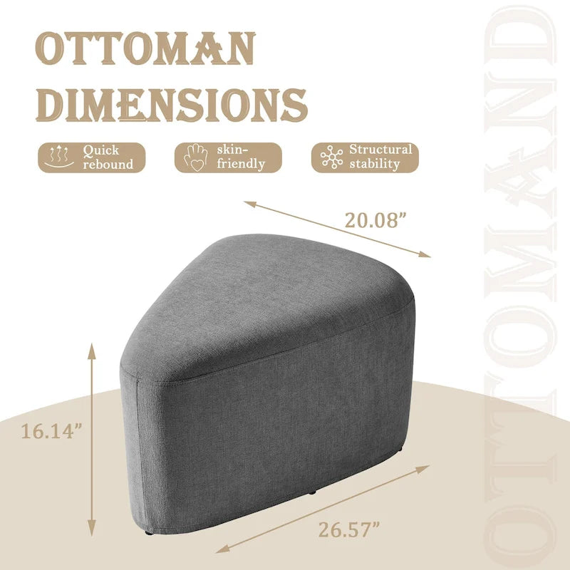 26 Repose-pieds et poufs, Pouf ottoman en tissu moderne