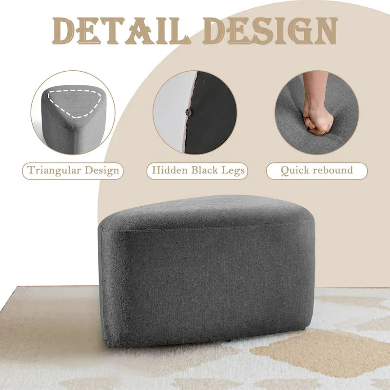 26 Repose-pieds et poufs, Pouf ottoman en tissu moderne