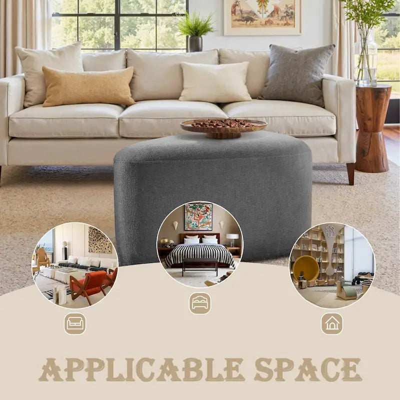 26 Repose-pieds et poufs, Pouf ottoman en tissu moderne