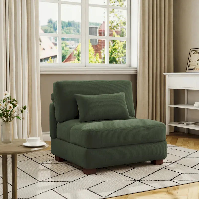 Chaise d'appoint moderne sans accoudoirs rembourrée