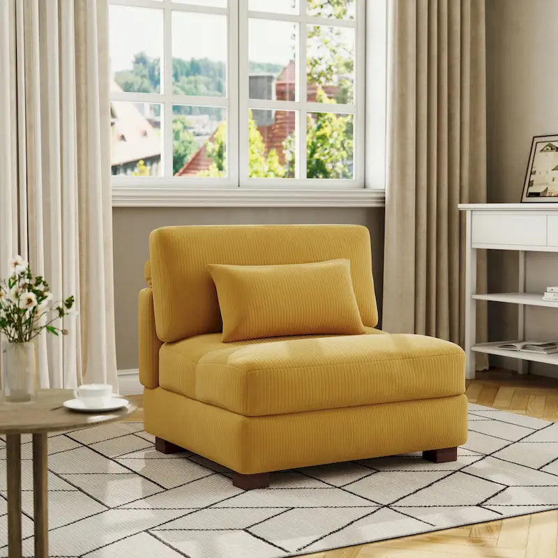 Chaise d'appoint moderne sans accoudoirs rembourrée