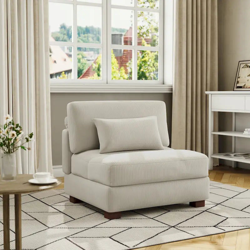 Chaise d'appoint moderne sans accoudoirs rembourrée