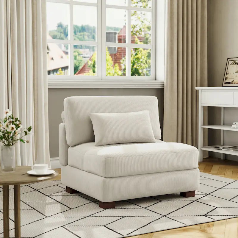 Chaise d'appoint moderne sans accoudoirs rembourrée