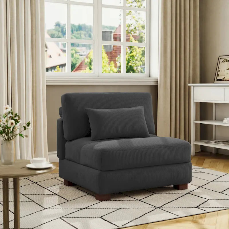 Chaise d'appoint moderne sans accoudoirs rembourrée