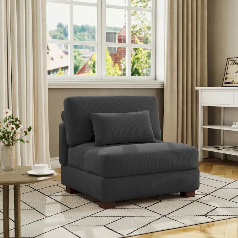 Chaise d'appoint moderne sans accoudoirs rembourrée