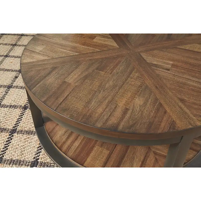 Roybeck Table (Lot de 3) - Marron clair/Bronze - 38 L x 38 P x 18 H