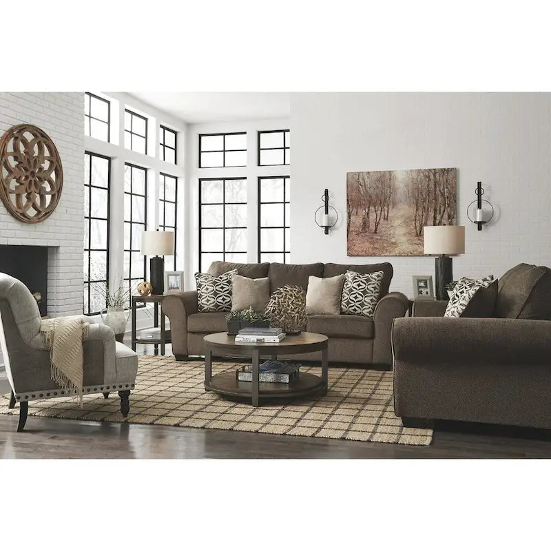 Roybeck Table (Lot de 3) - Marron clair/Bronze - 38 L x 38 P x 18 H