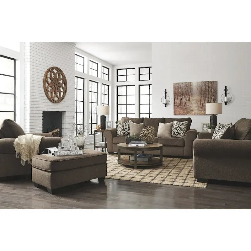 Roybeck Table (Lot de 3) - Marron clair/Bronze - 38 L x 38 P x 18 H