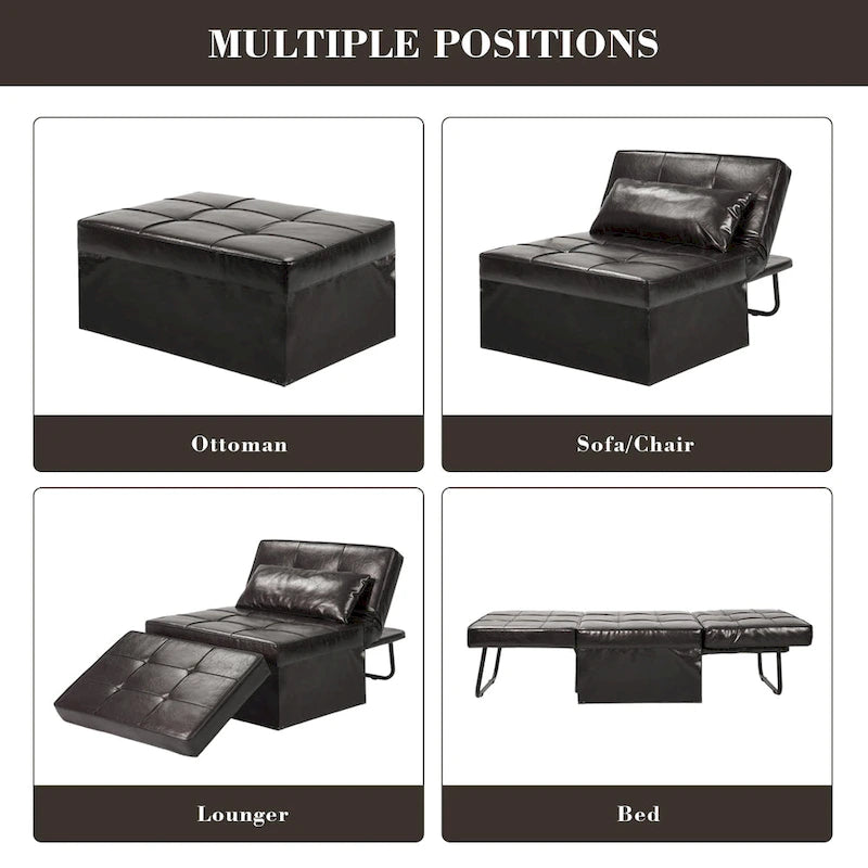 Fauteuil-lit convertible 4-en-1 avec ottoman