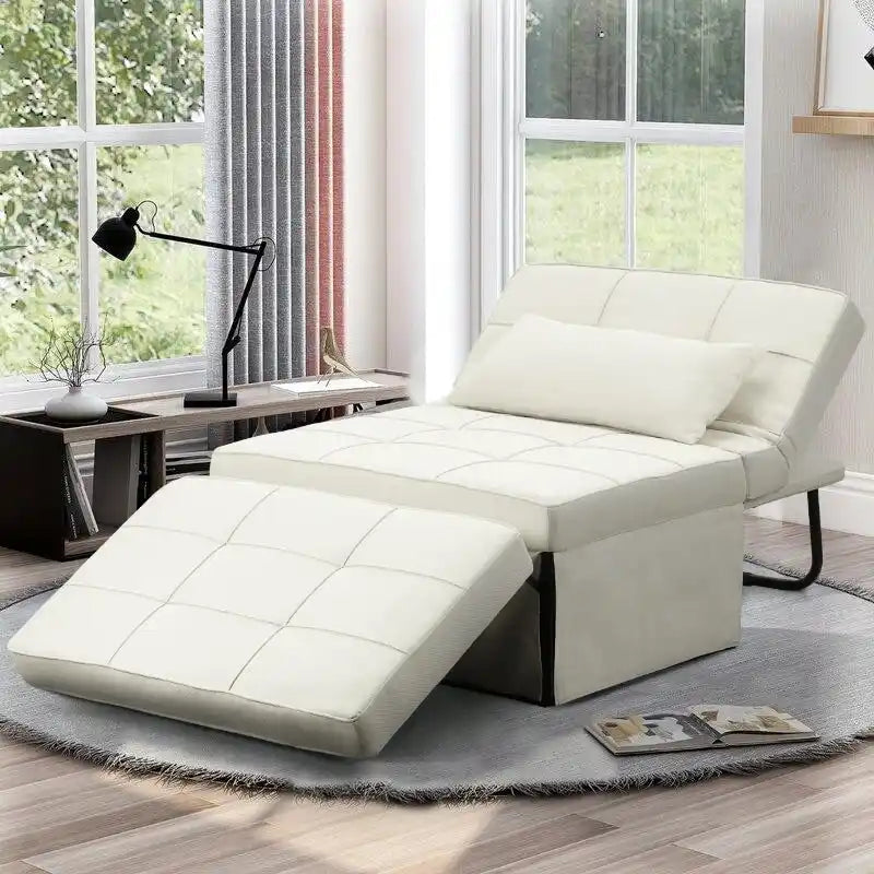 Fauteuil-lit convertible 4-en-1 avec ottoman