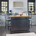 Distressed Oak 3-Piece Kitchen Island and Barstools Kitchen Set by Homestyles