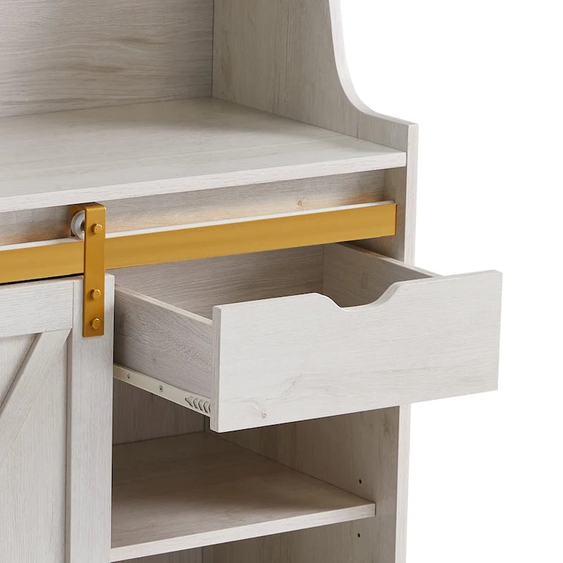 Étagère de boulanger à 6 niveaux en chêne blanc de style campagnard