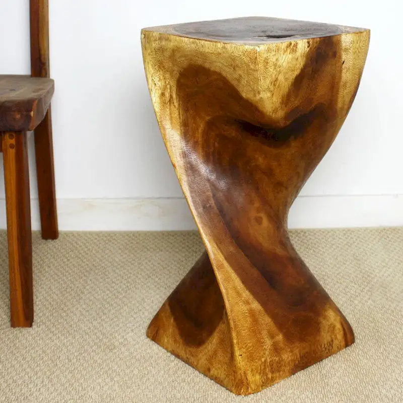 Tablette-sellette Haussmann Twist simple 12 po L x 24 po H Huile de noyer - 12 x 12 x 24