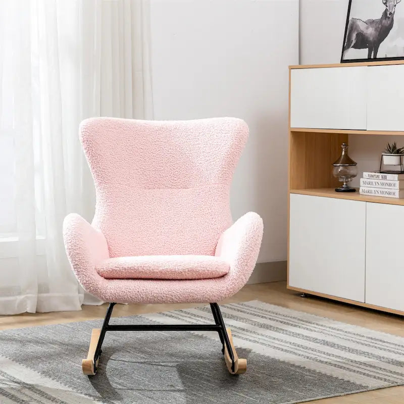 Fauteuil à bascule avec assise rembourrée en velours