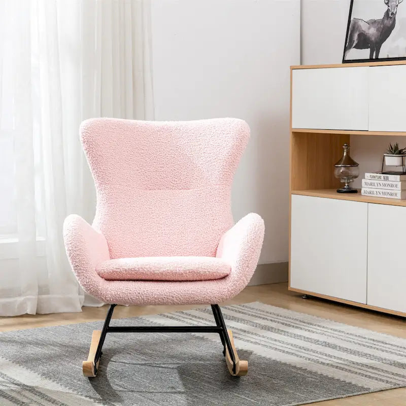 Fauteuil à bascule avec assise rembourrée en velours