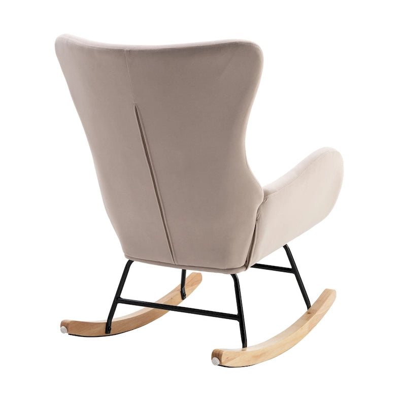 Fauteuil à bascule avec assise rembourrée en velours