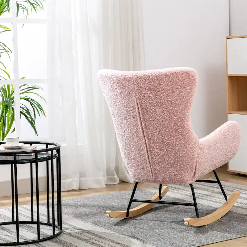Fauteuil à bascule avec assise rembourrée en velours