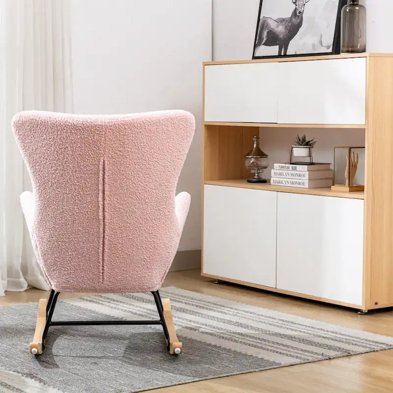 Fauteuil à bascule avec assise rembourrée en velours