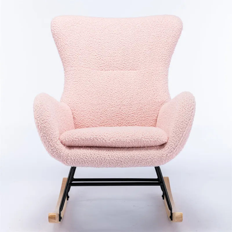 Fauteuil à bascule avec assise rembourrée en velours