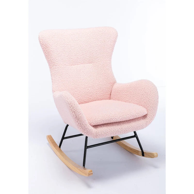 Fauteuil à bascule avec assise rembourrée en velours