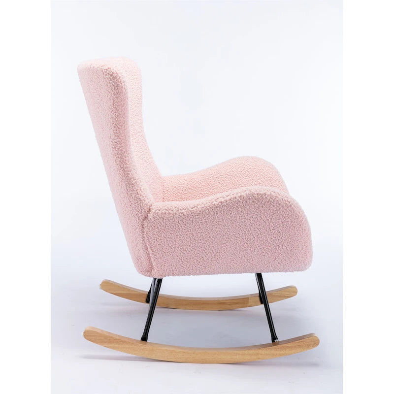 Fauteuil à bascule avec assise rembourrée en velours