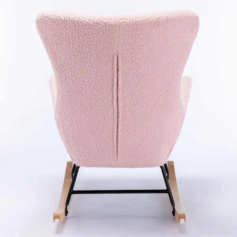 Fauteuil à bascule avec assise rembourrée en velours
