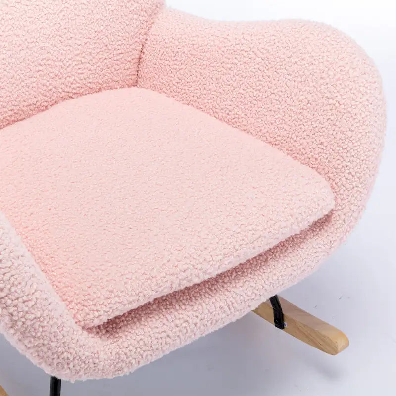 Fauteuil à bascule avec assise rembourrée en velours