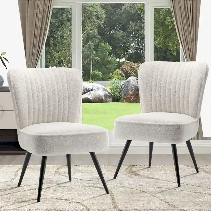 Ensemble de 2 chaises d'appoint sans accoudoirs, chaises de salon, chaises d'appoint modernes pour chambre à coucher