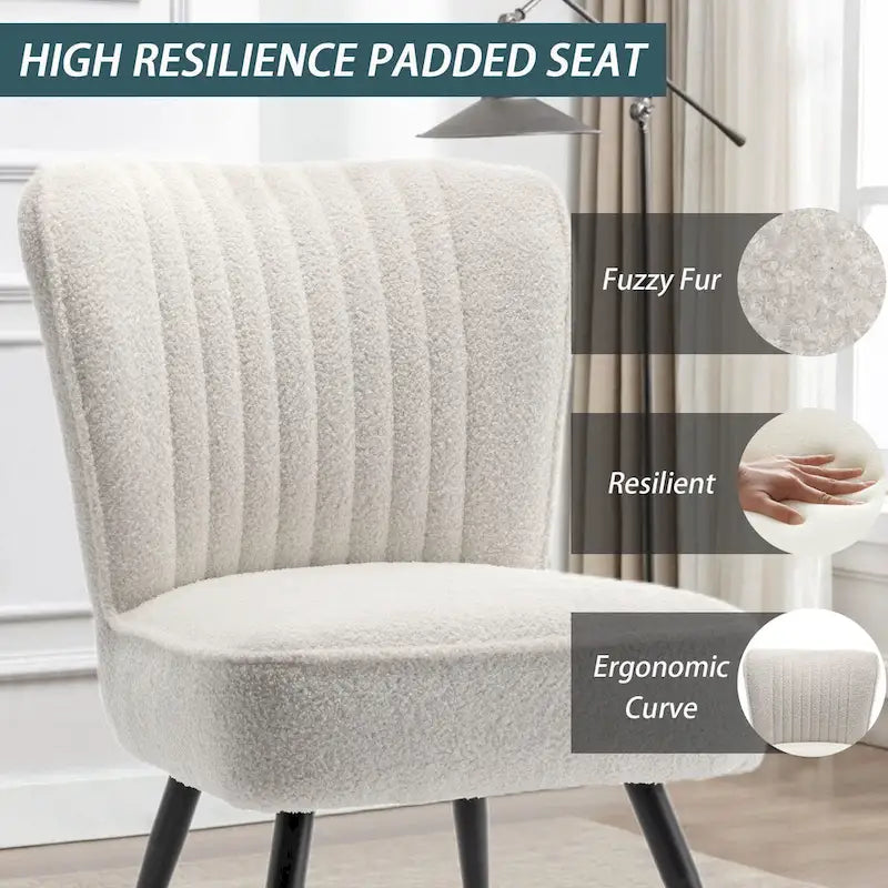 Ensemble de 2 chaises d'appoint sans accoudoirs, chaises de salon, chaises d'appoint modernes pour chambre à coucher