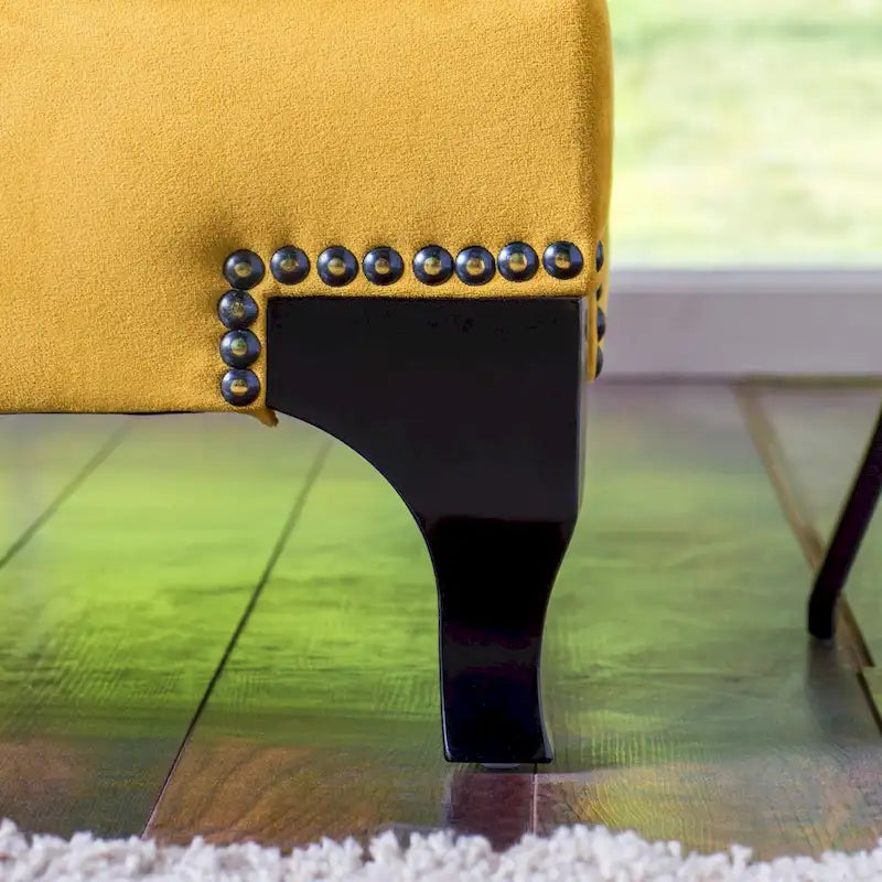 Causeuse contemporaine en tissu rembourré à clous décoratifs