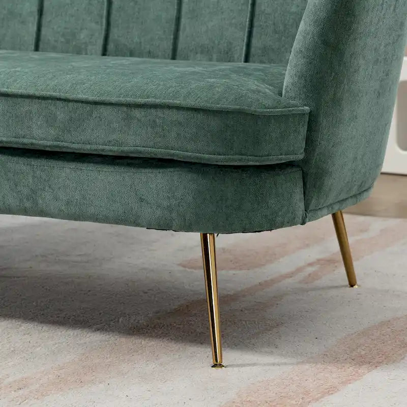 Causeuse rembourrée de style moderne du milieu du siècle, 59 W