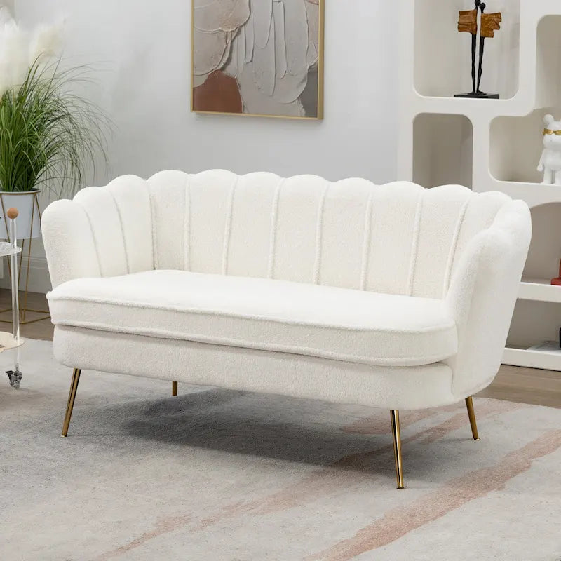 Causeuse rembourrée de style moderne du milieu du siècle, 59 W